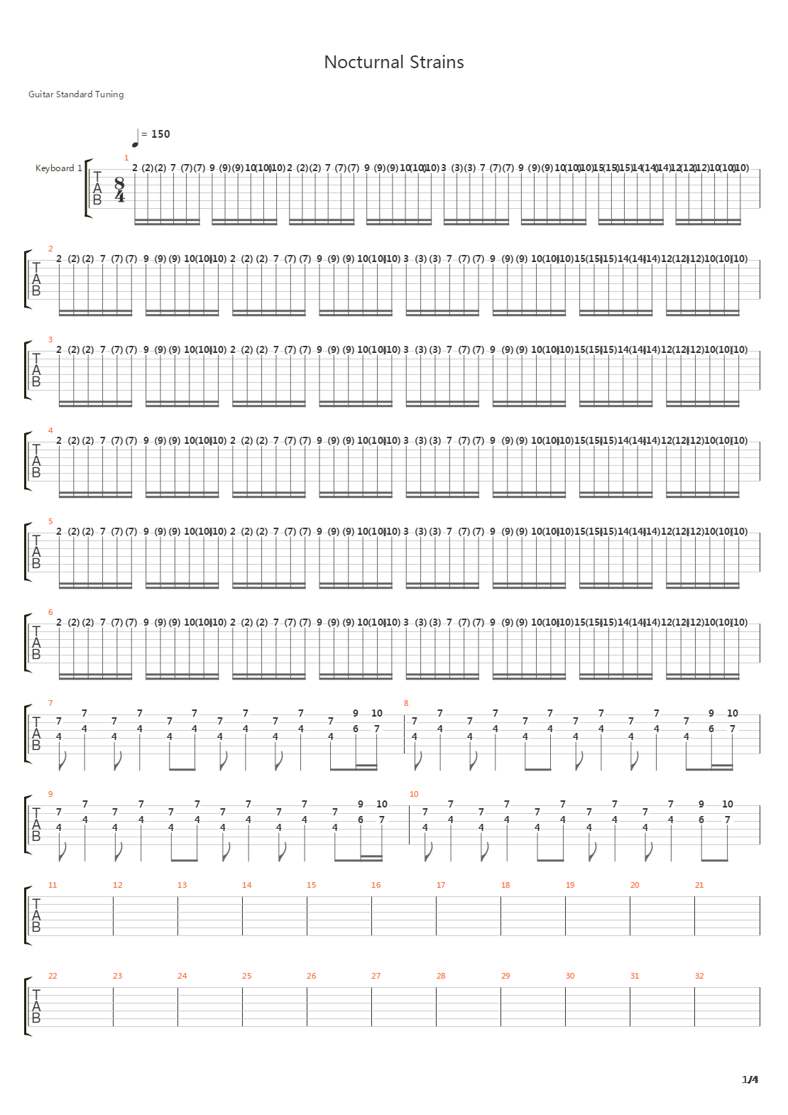 Nocturnal Strains吉他谱