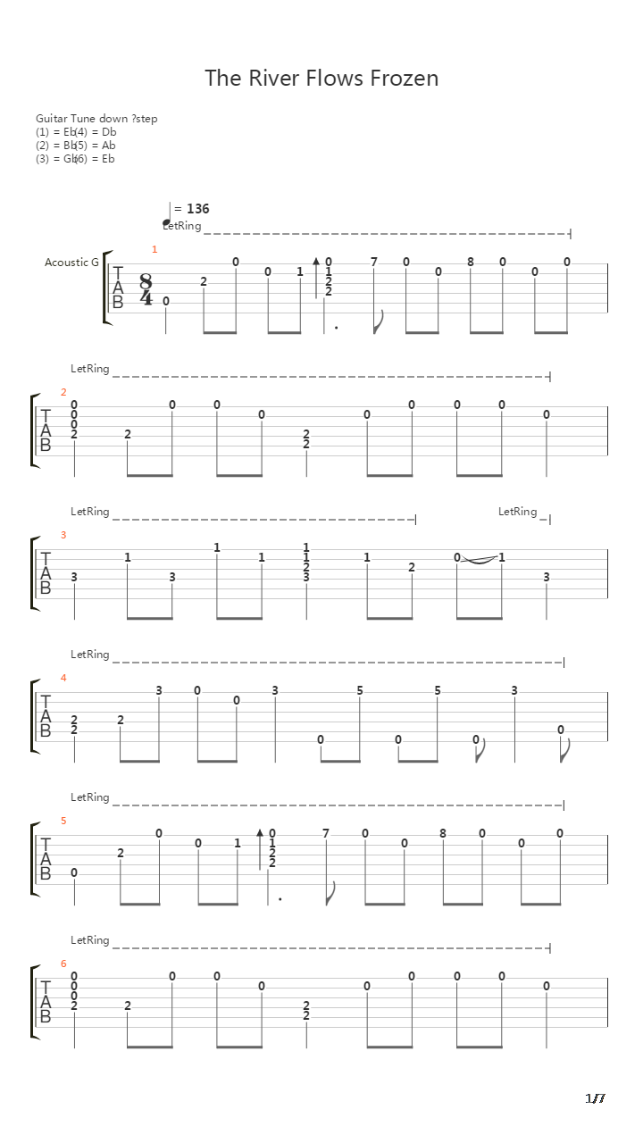 The River Flows Frozen吉他谱