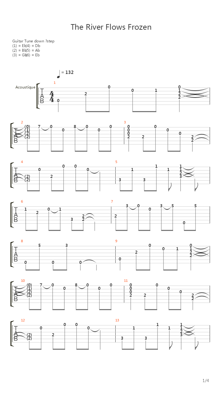 The River Flows Frozen吉他谱