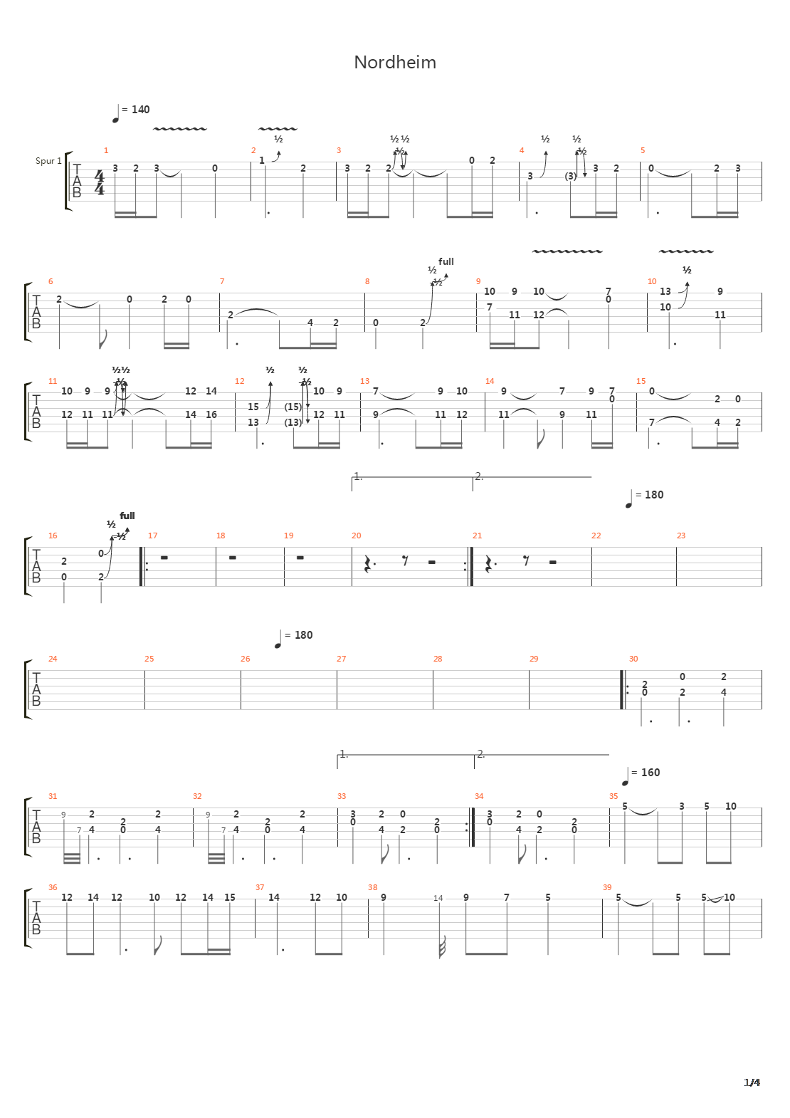 Nordheim吉他谱