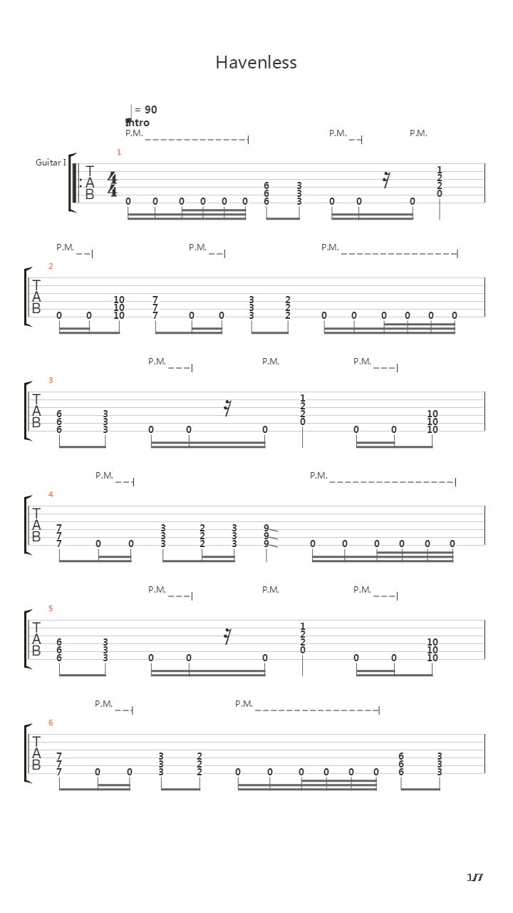Havenless吉他谱