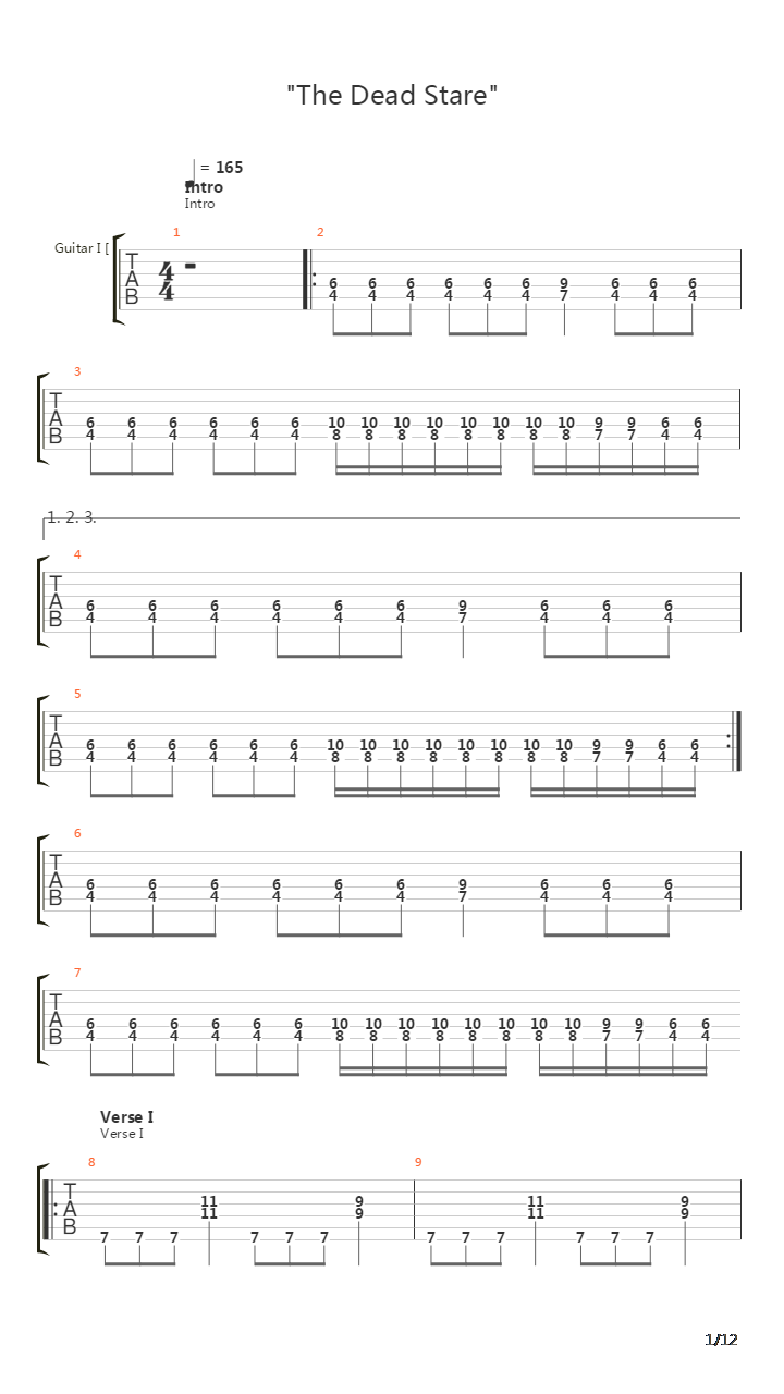 The Dead Stare吉他谱