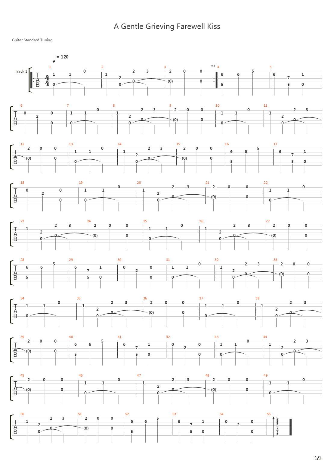 A Gentle Grieving Farewell Kiss吉他谱