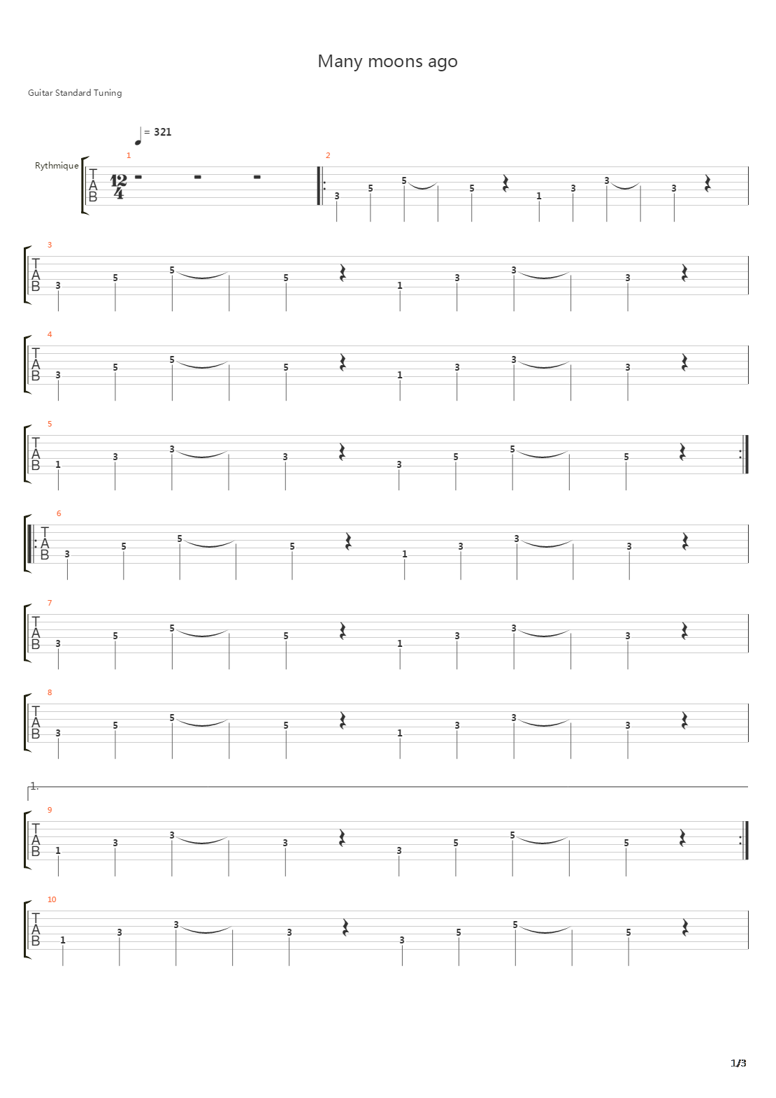 Many Moons Ago吉他谱