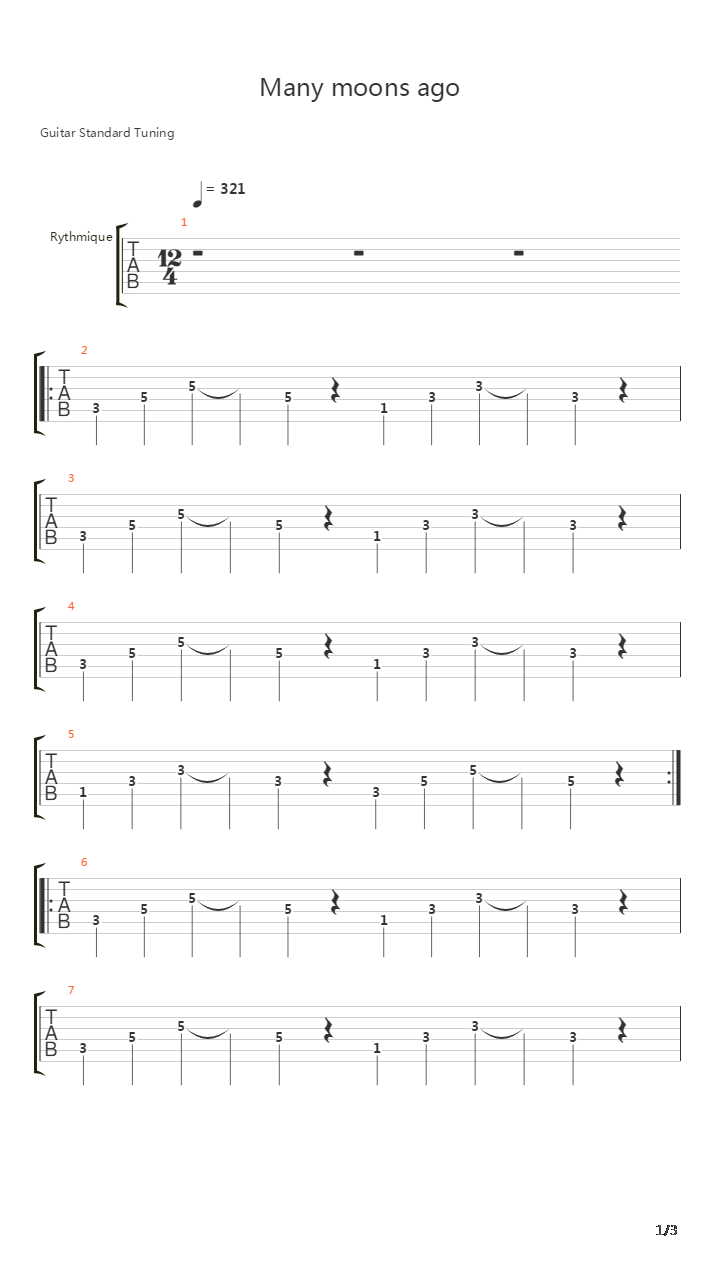 Many Moons Ago吉他谱