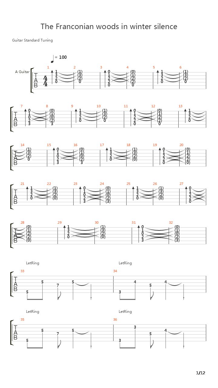 The Franconian Woods In Winters Silence吉他谱