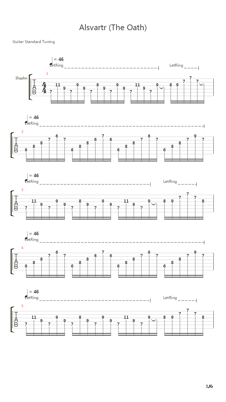 Al Svartr The Oath吉他谱