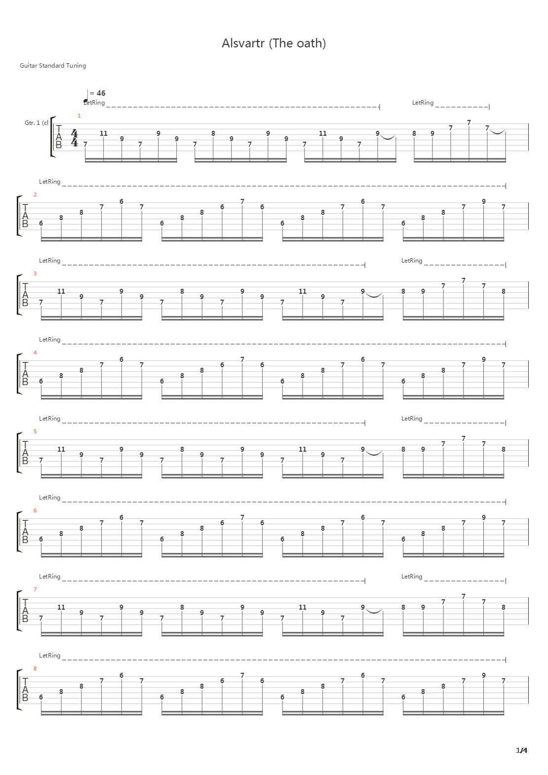 Alsvartr The Oath吉他谱