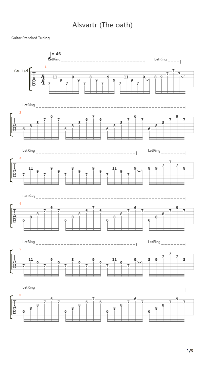 Alsvartr The Oath吉他谱