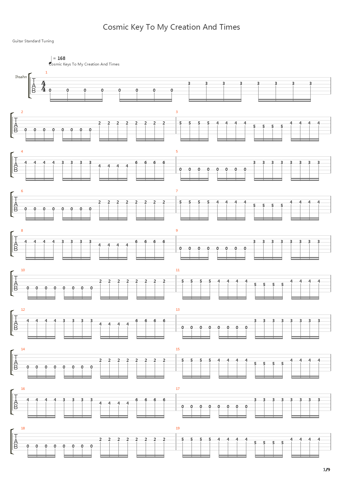 Cosmic Keys To My Creation And Times吉他谱