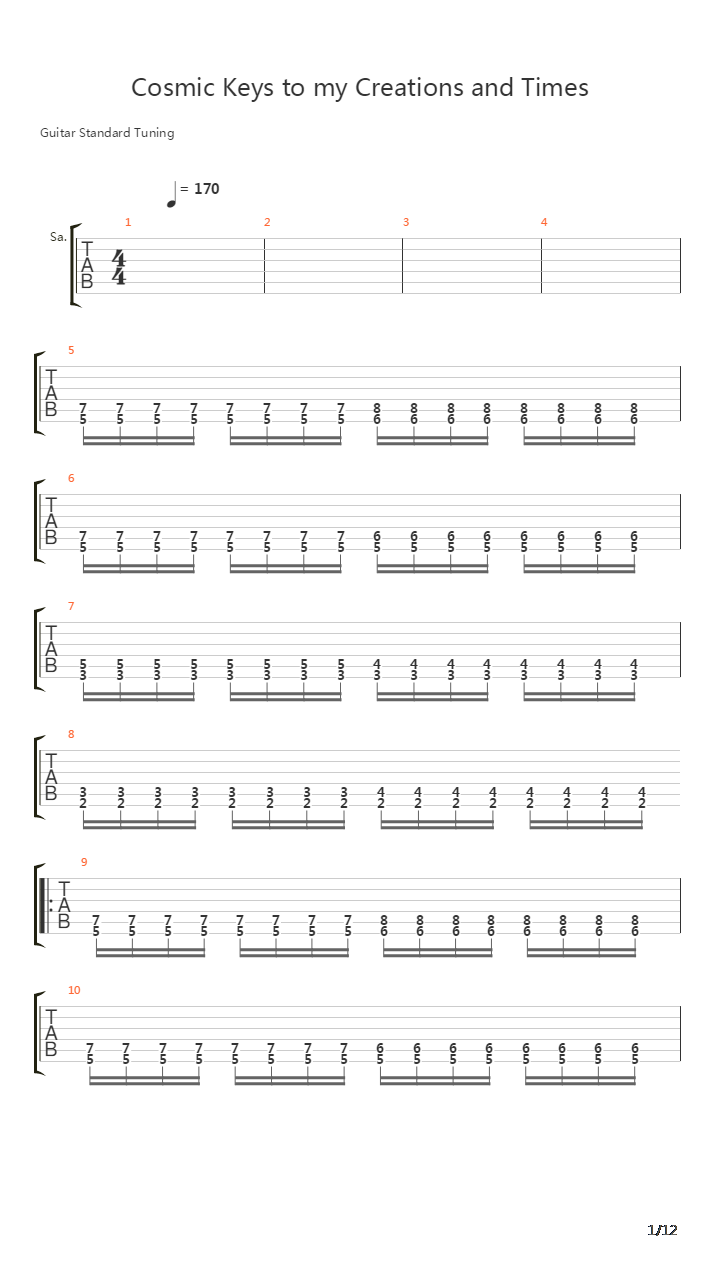 Cosmic Keys To My Creation And Times吉他谱
