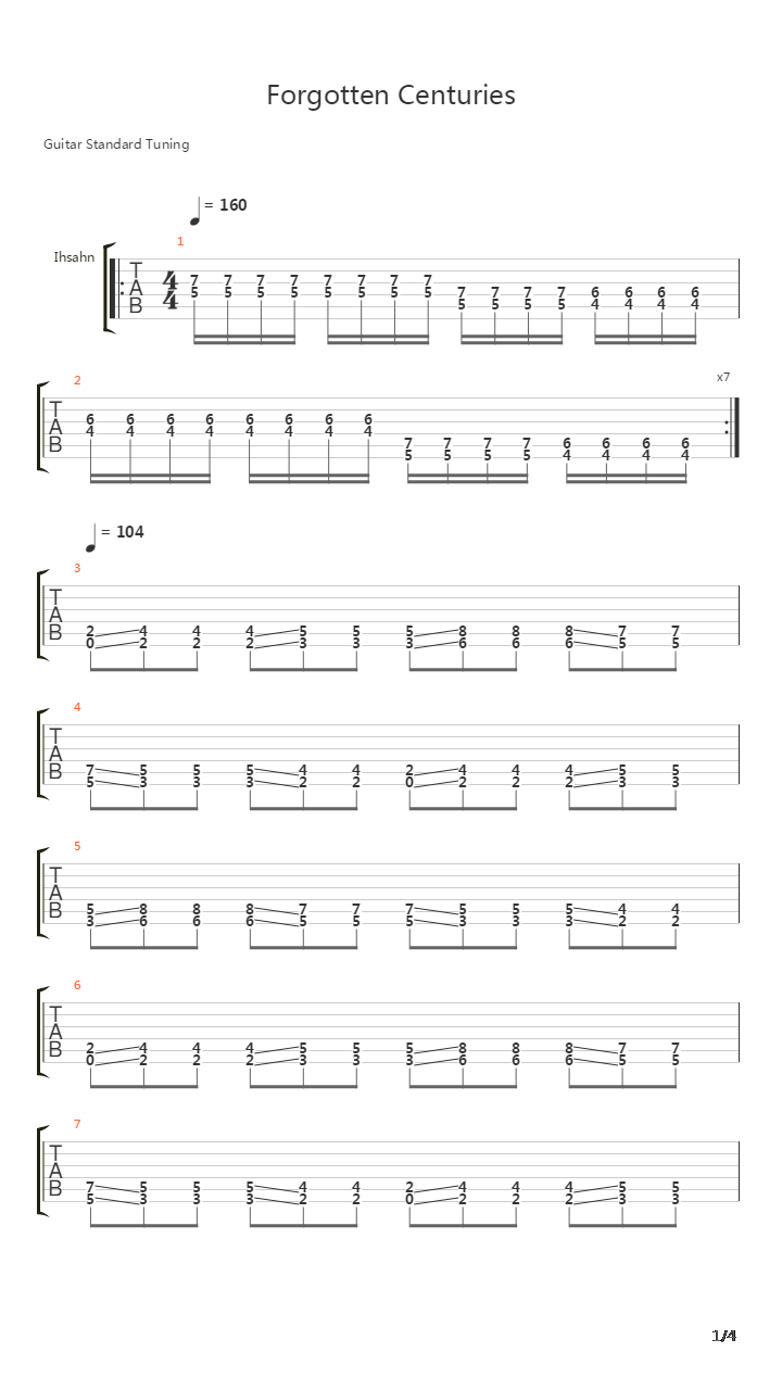 Forgotten Centuries吉他谱