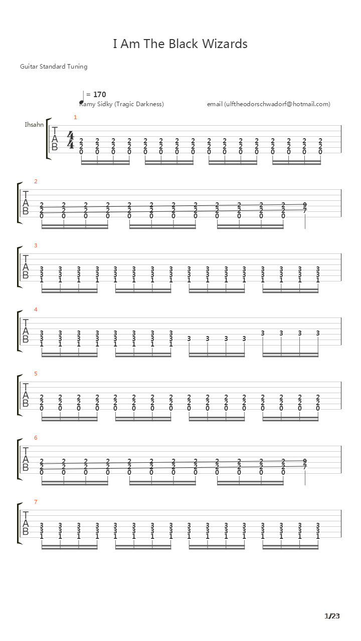 I Am The Black Wizards吉他谱