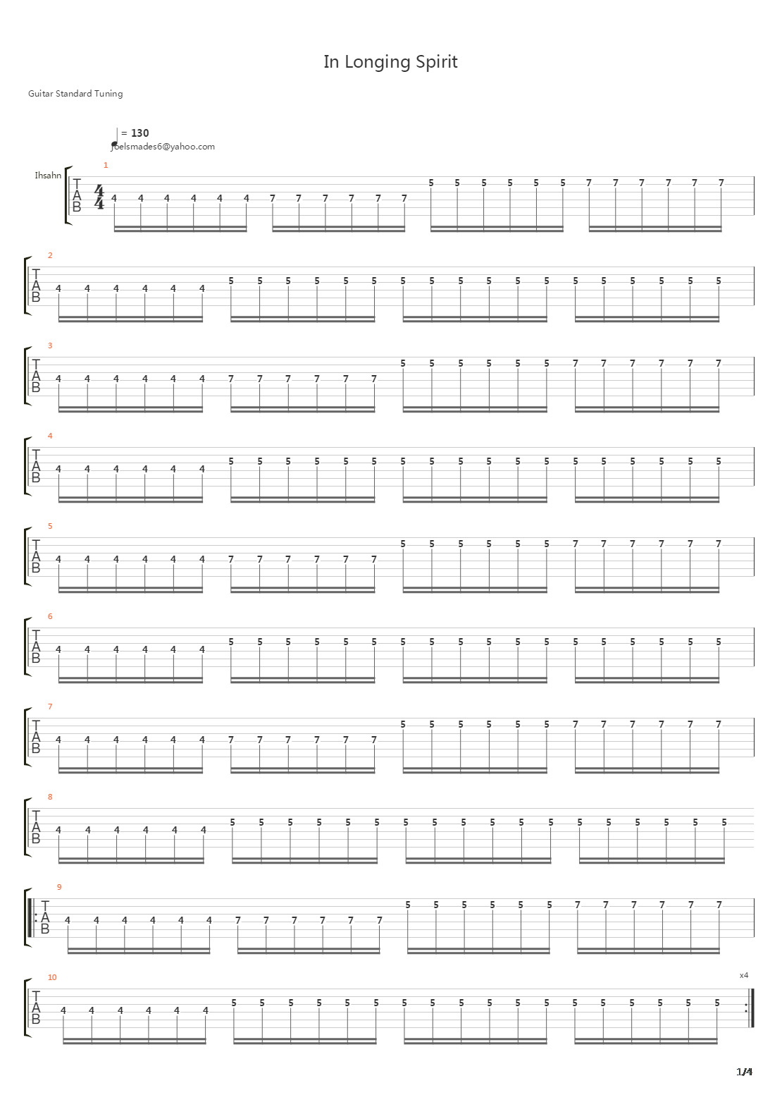 In Longing Spirit吉他谱