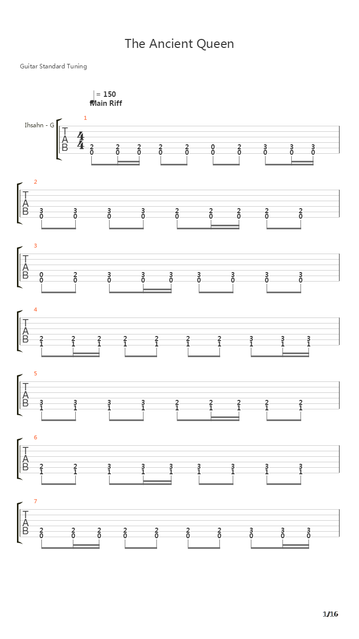 The Ancient Queen吉他谱