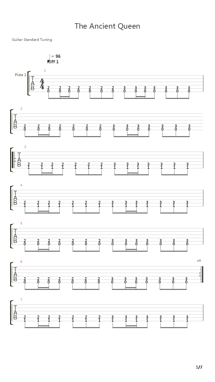 The Ancient Queen吉他谱