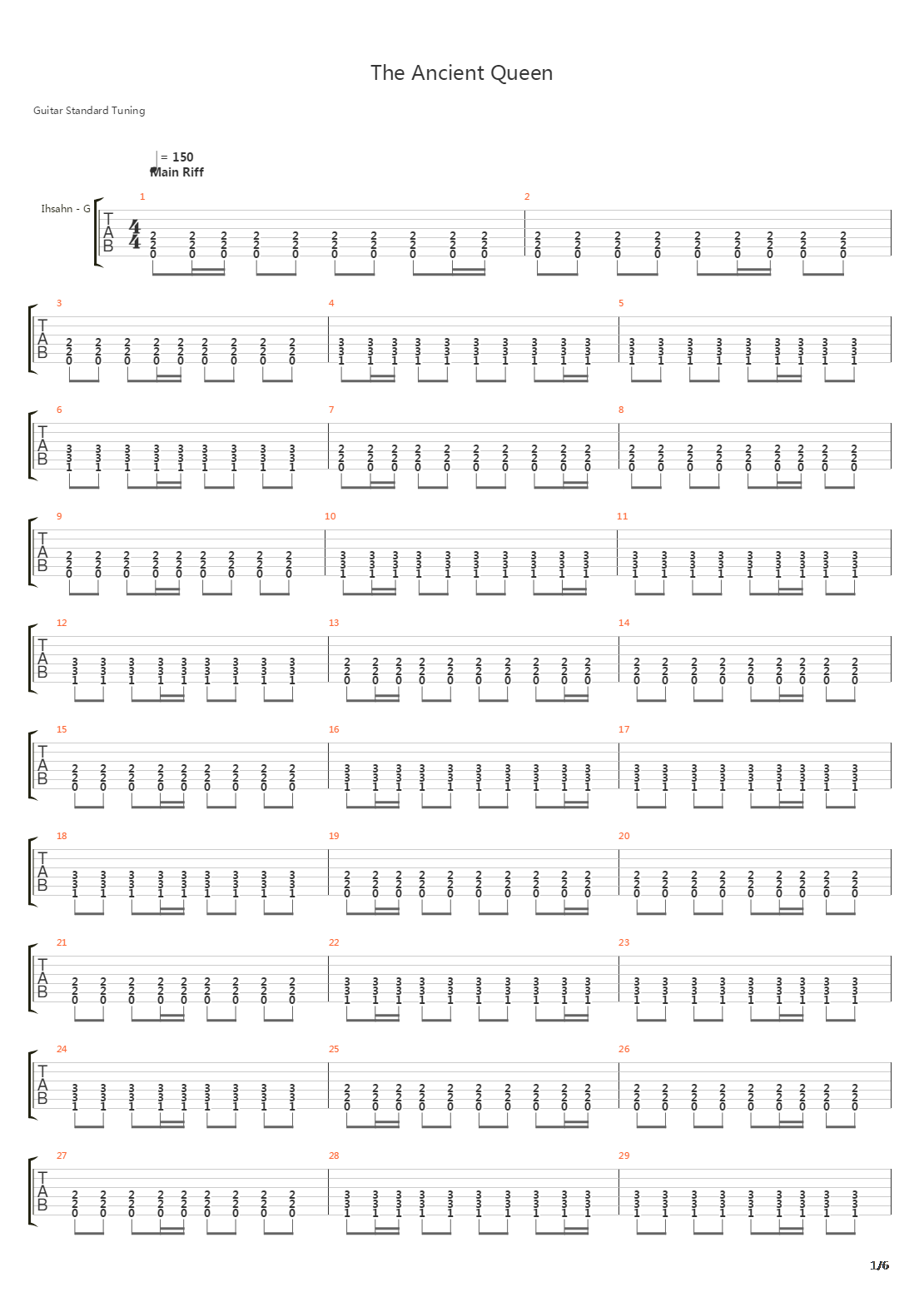 The Ancient Queen吉他谱