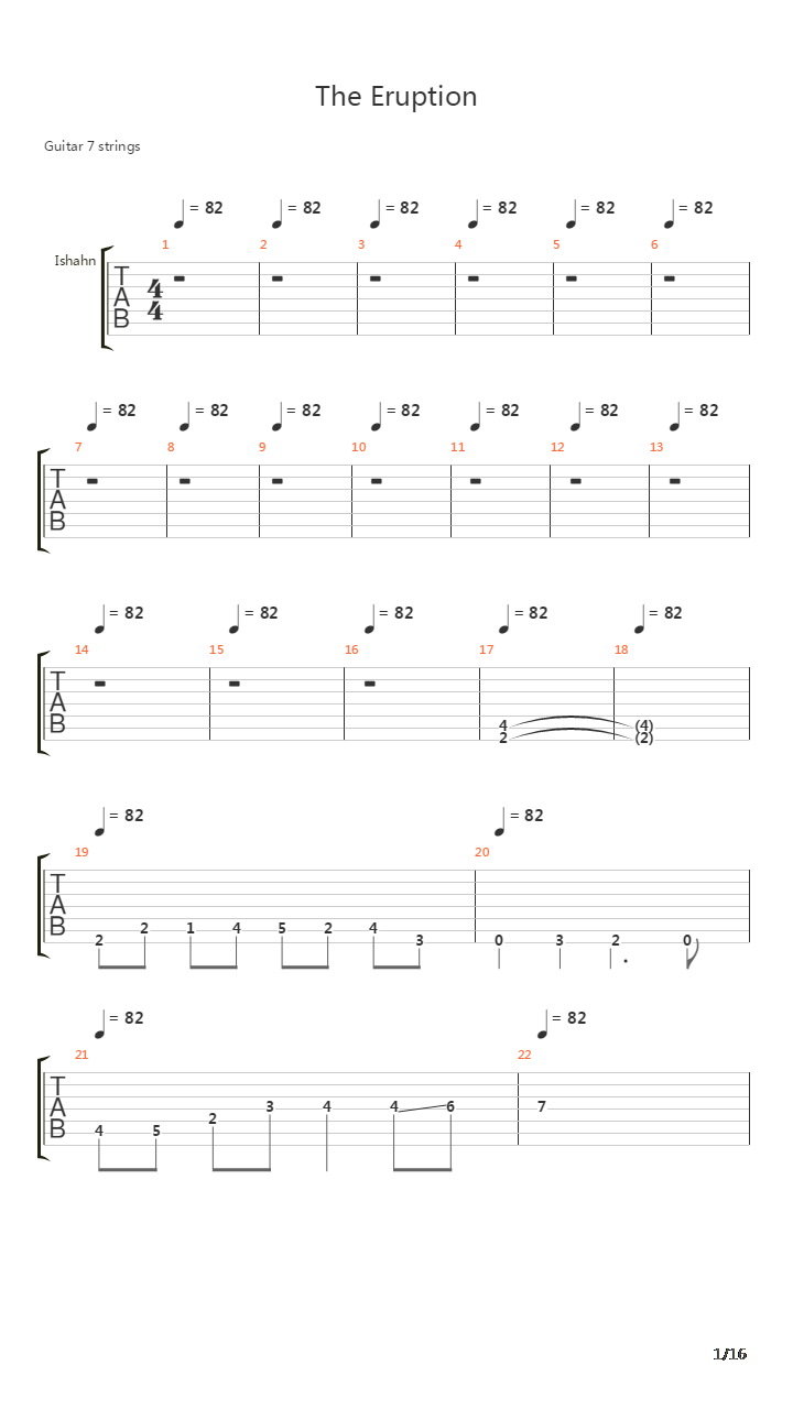 The Eruption吉他谱