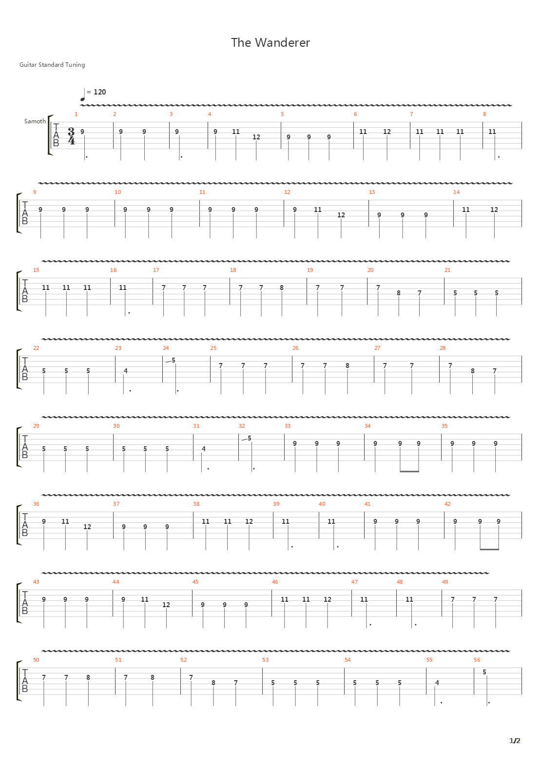 The Wanderer吉他谱