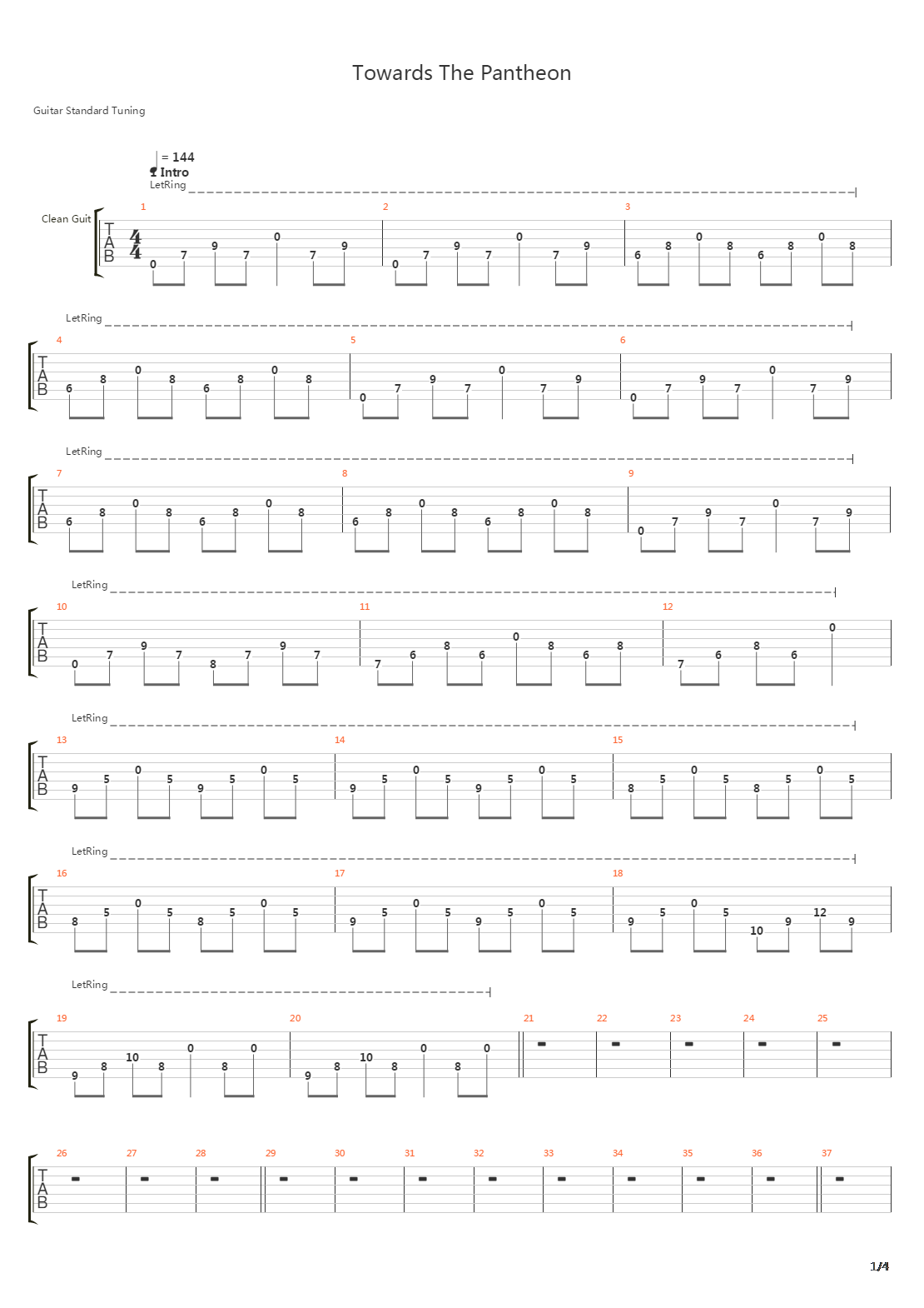 Towards The Pantheon吉他谱