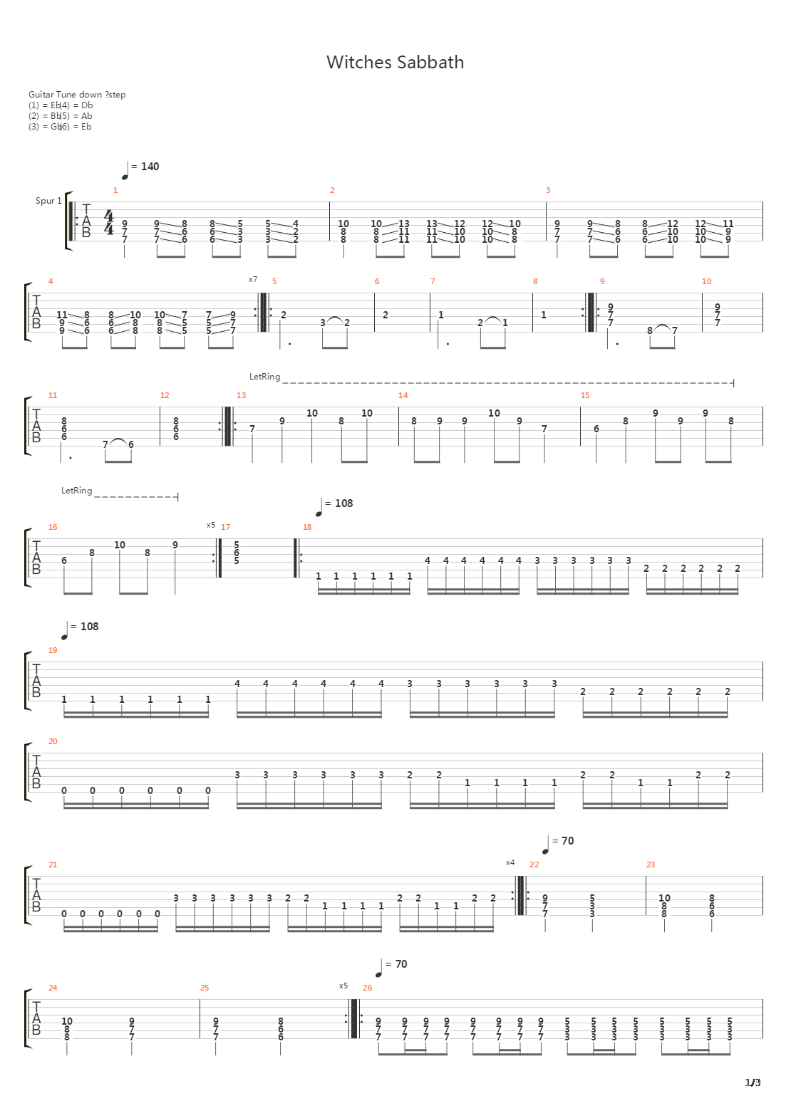 Witches Sabbath吉他谱