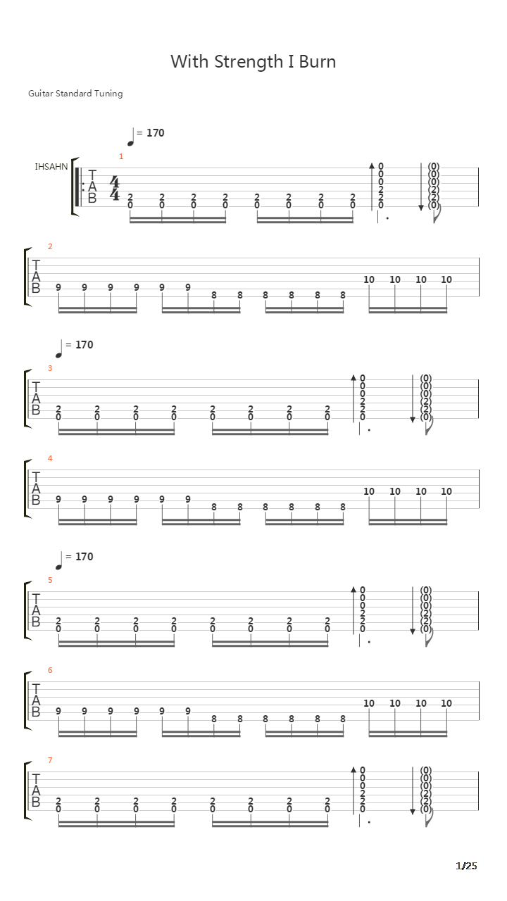 With Strength I Burn吉他谱
