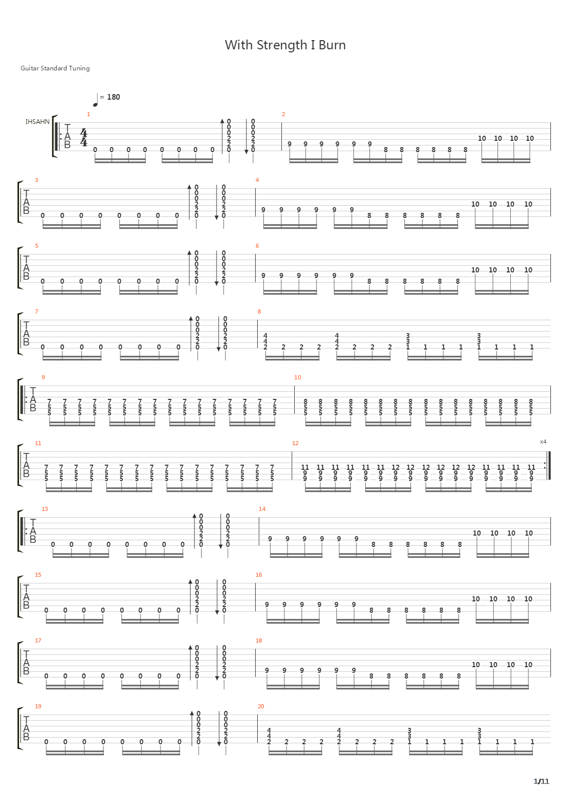 With Strength I Burn吉他谱