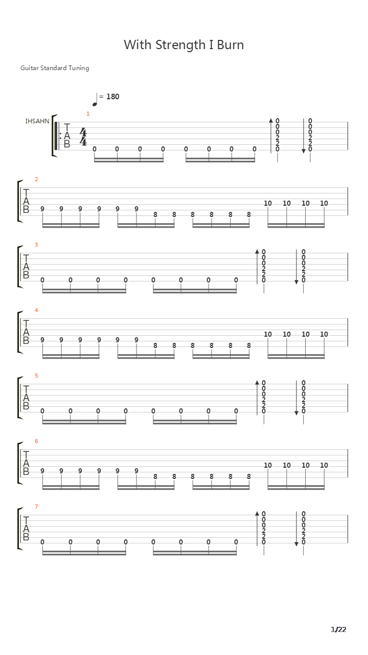 With Strength I Burn吉他谱