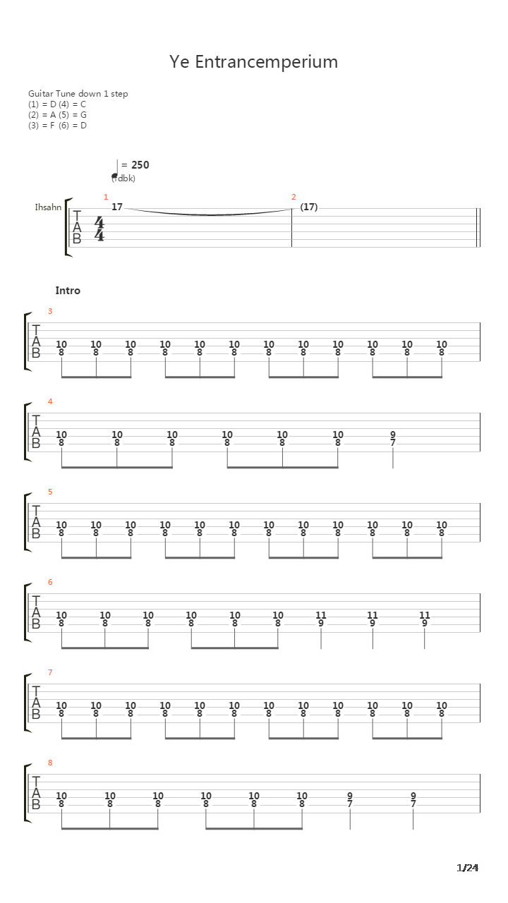 Ye Entrancemperium吉他谱