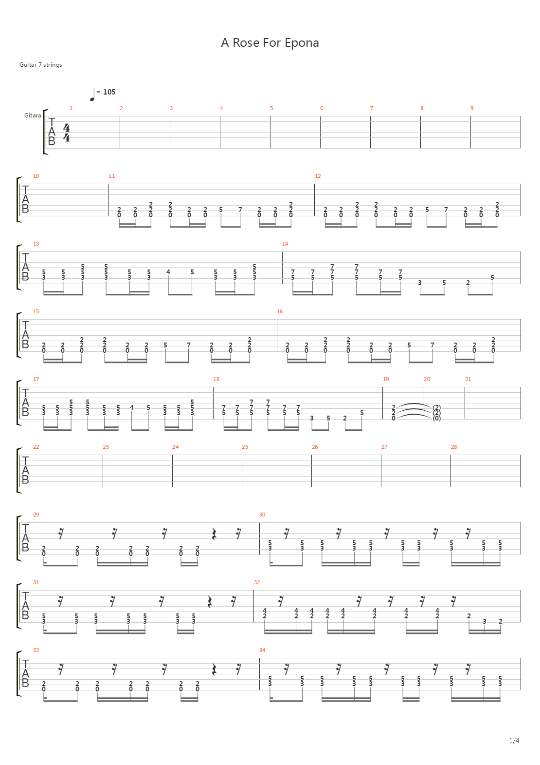 A Rose For Epona吉他谱