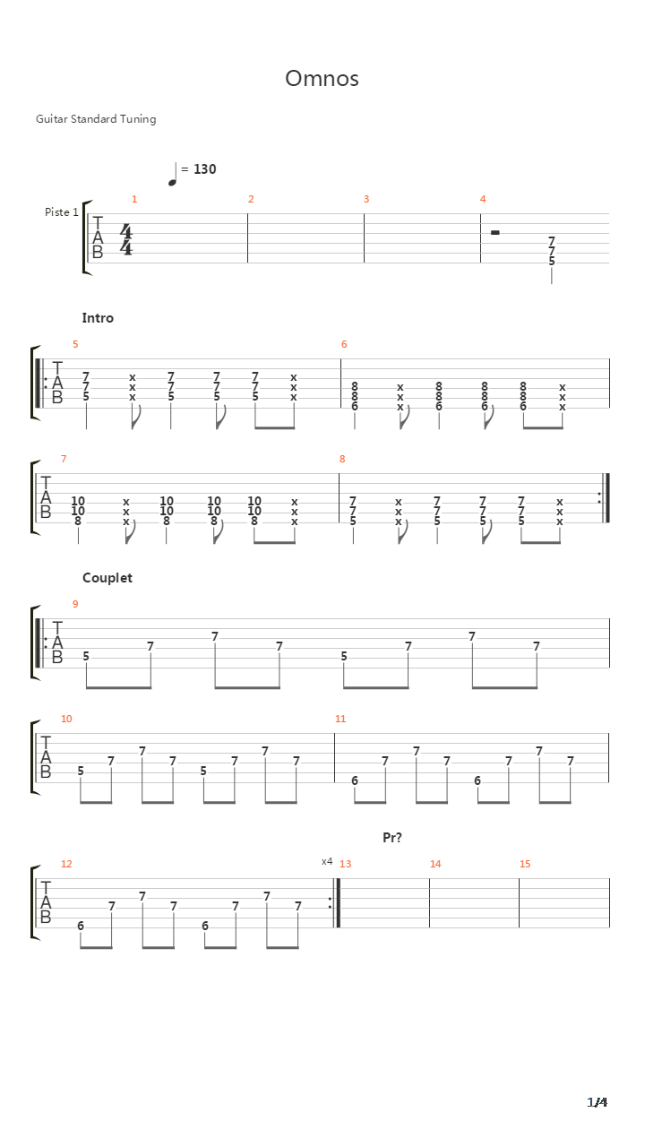 Omnos吉他谱