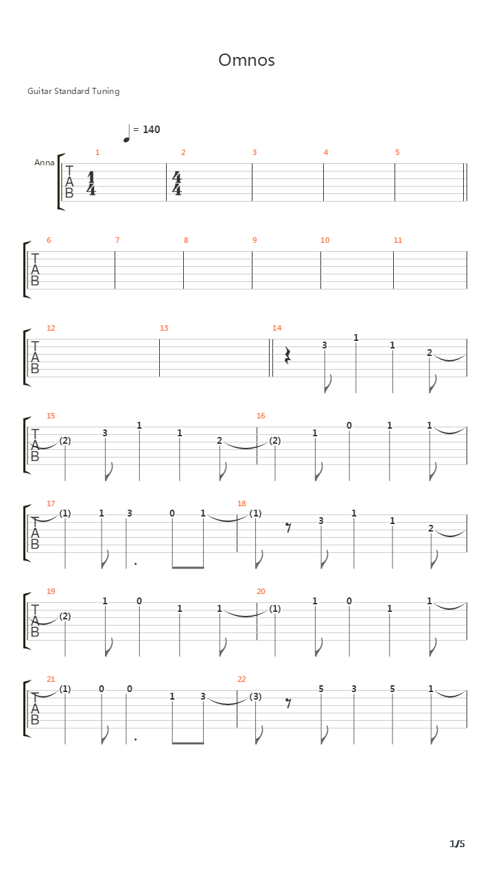 Omnos吉他谱