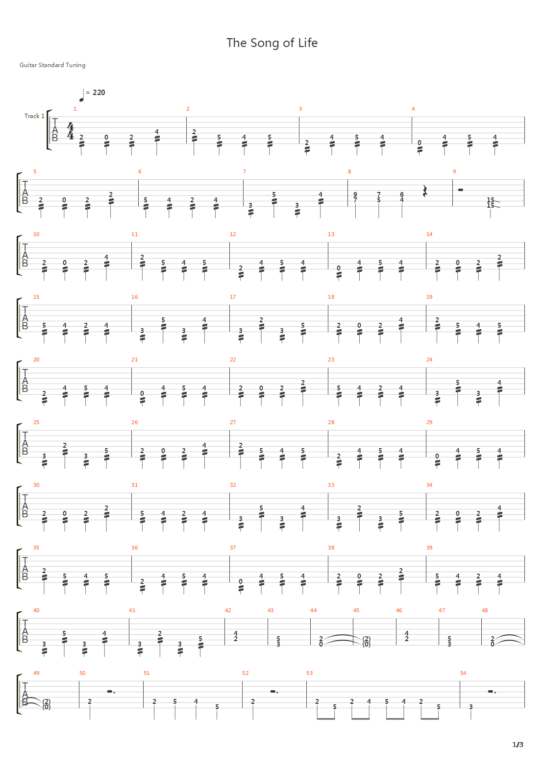 Song Of Life吉他谱