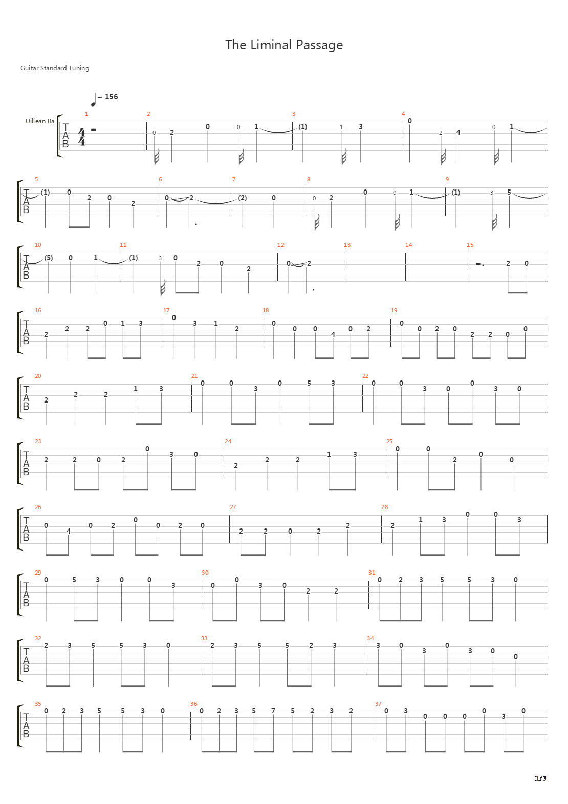 The Liminal Passage吉他谱