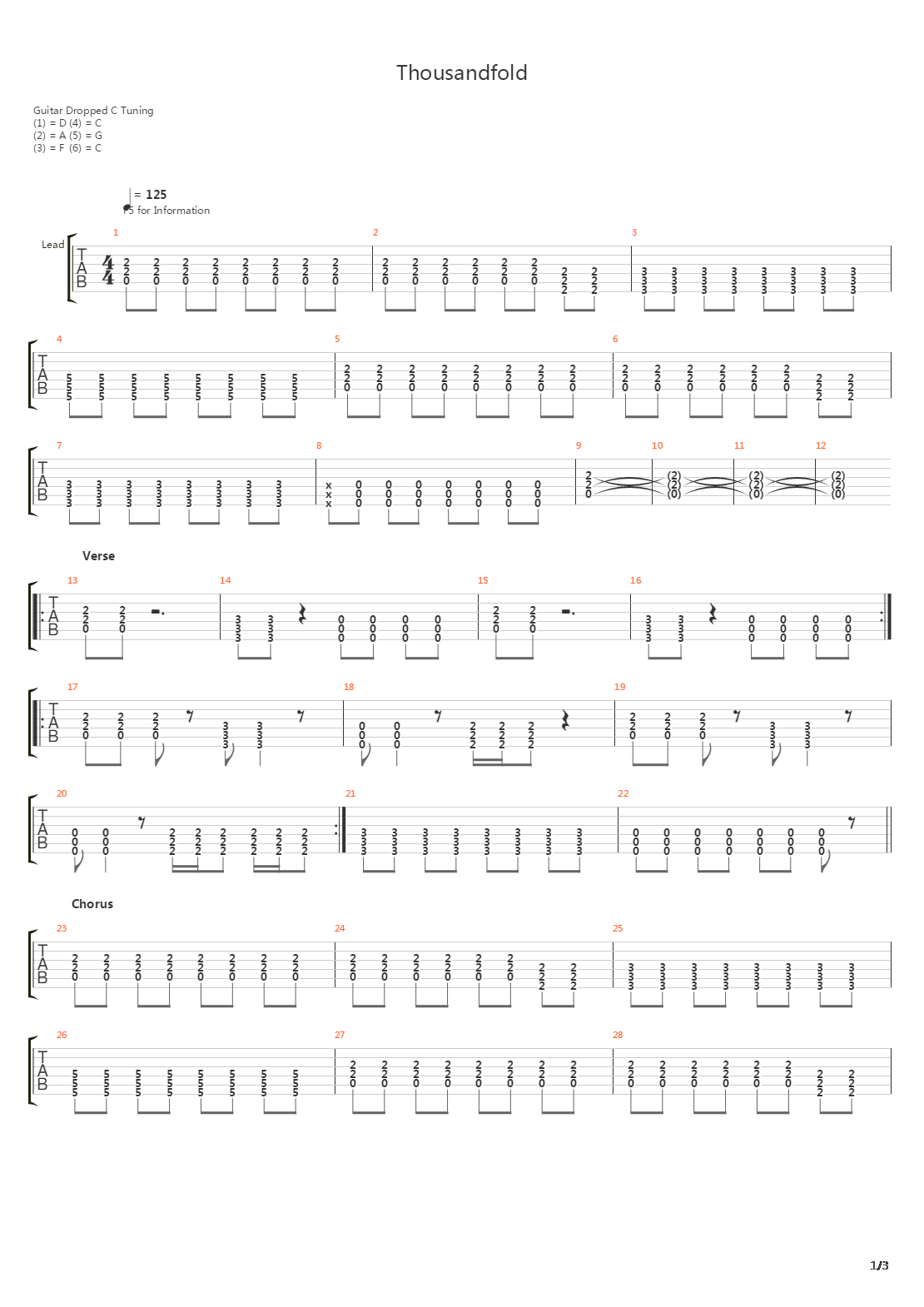 Thousandfold吉他谱