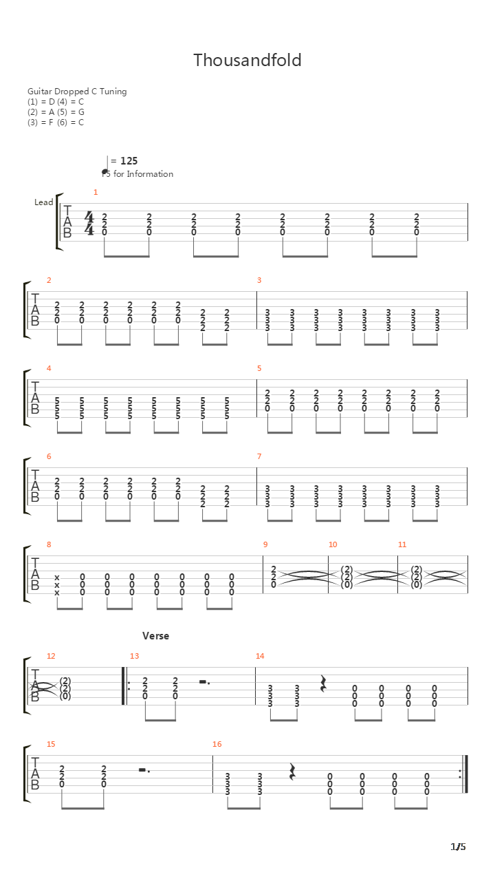 Thousandfold吉他谱