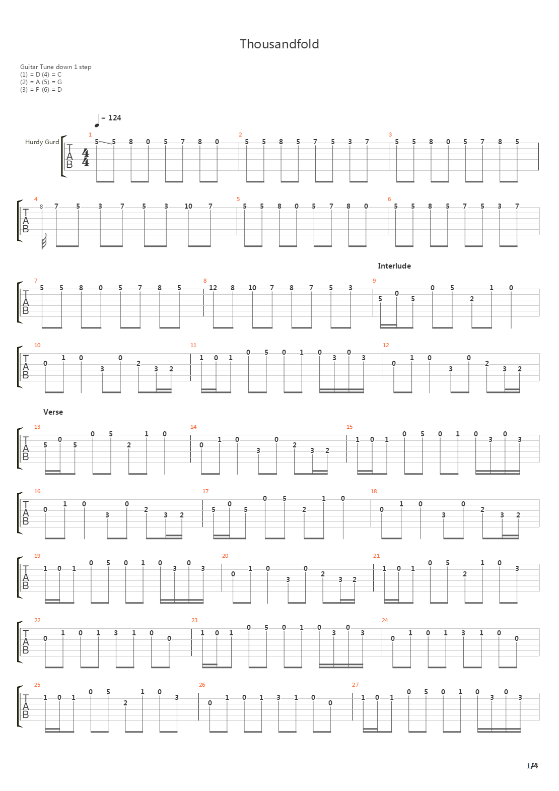 Thousandfold吉他谱