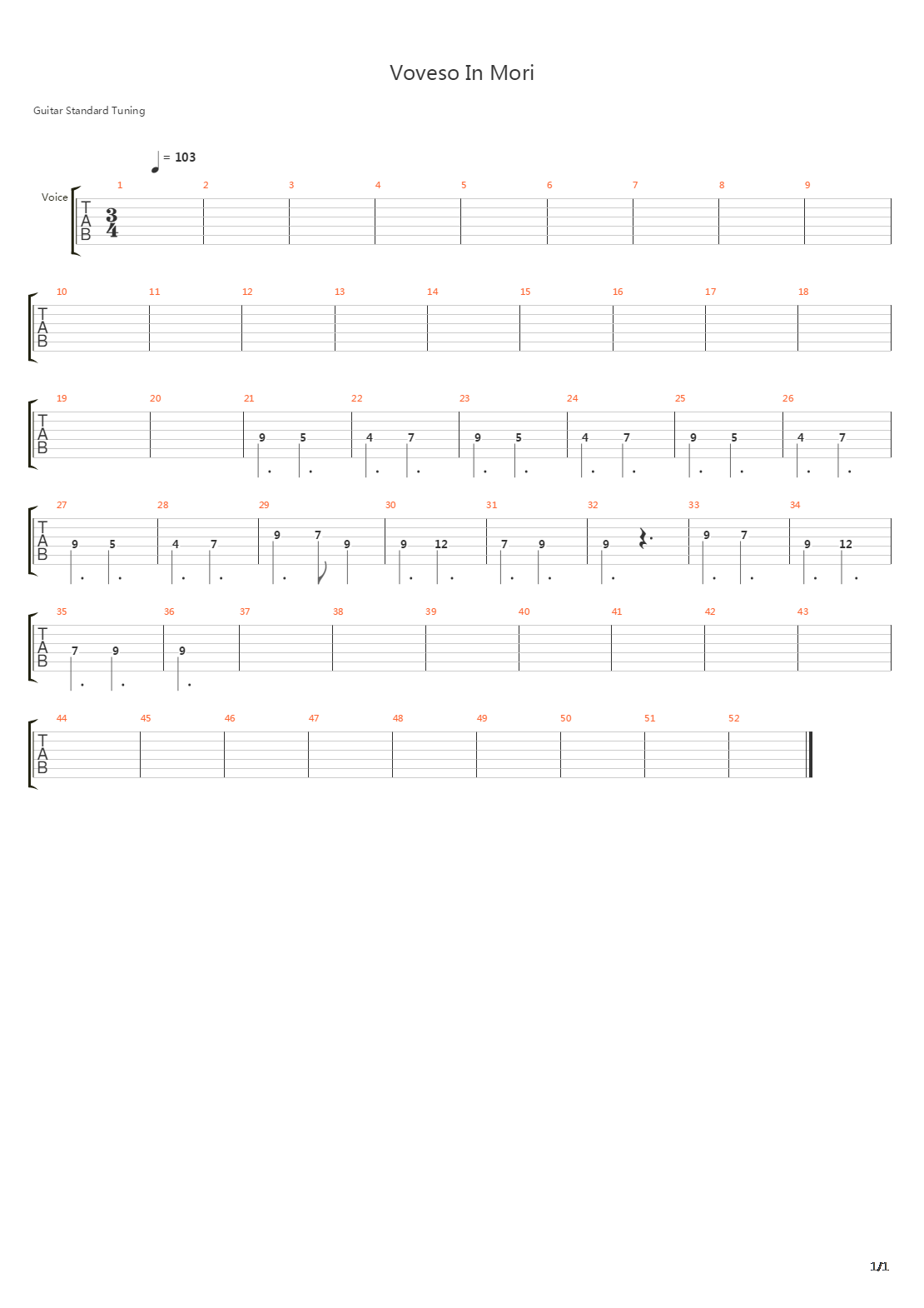 Voveso In Mori吉他谱