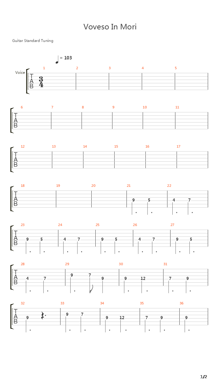 Voveso In Mori吉他谱