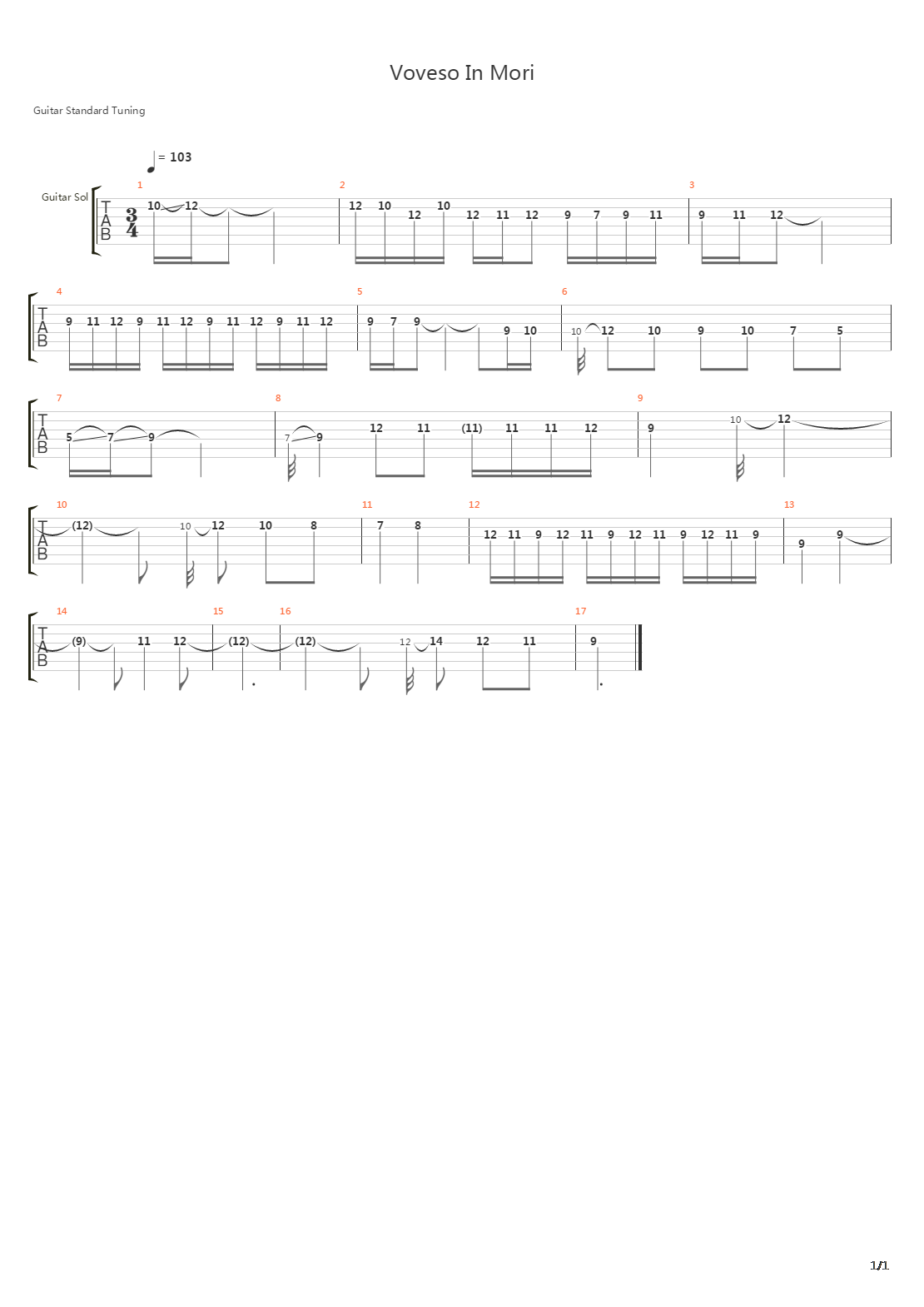 Voveso In Mori吉他谱