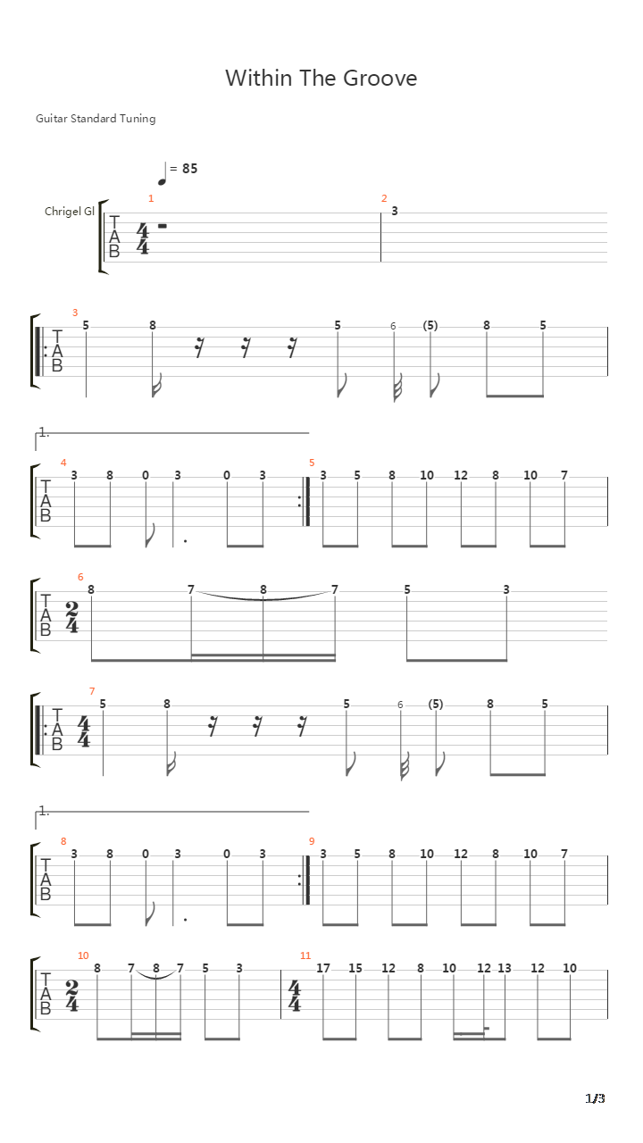 Within The Groove吉他谱