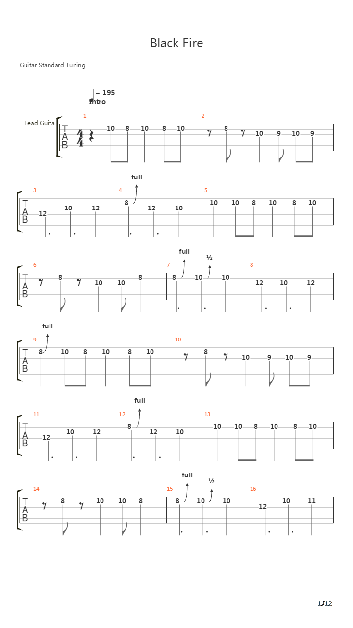 Black Fire吉他谱