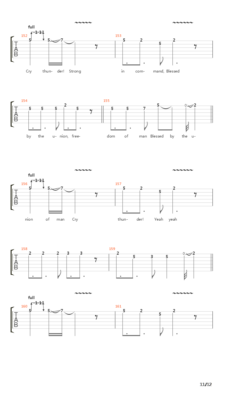 Cry Thunder吉他谱