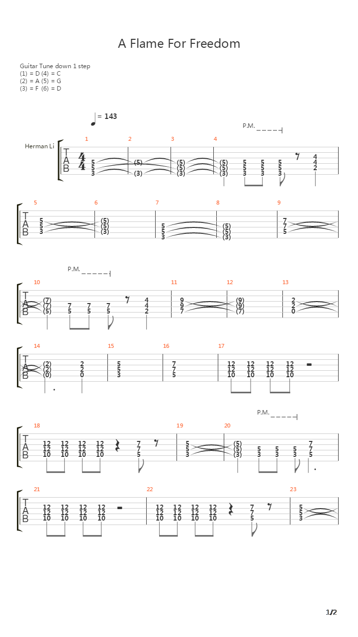Flame For Freedom吉他谱