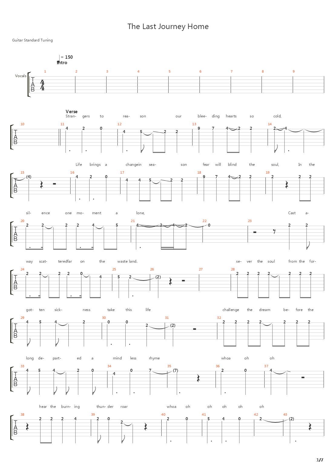 The Last Journey Home吉他谱