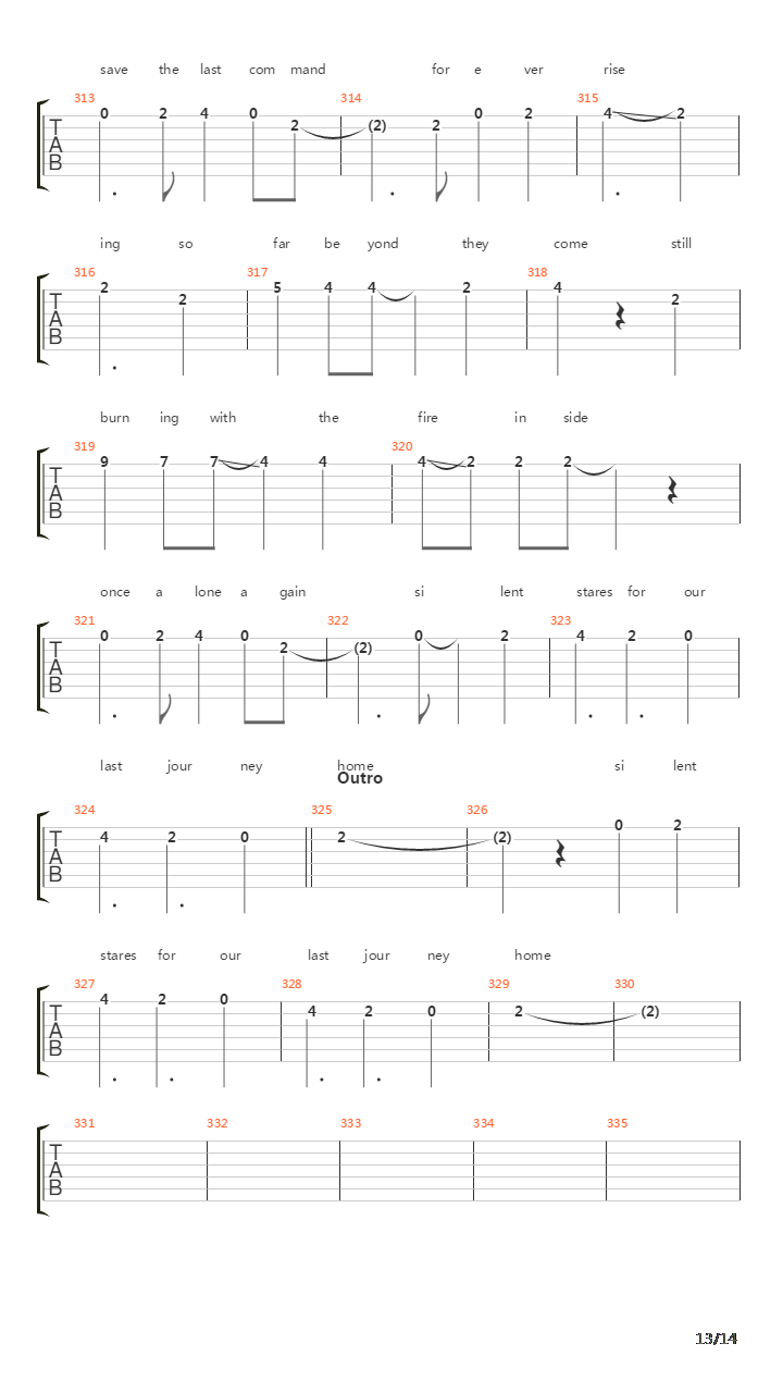 The Last Journey Home吉他谱