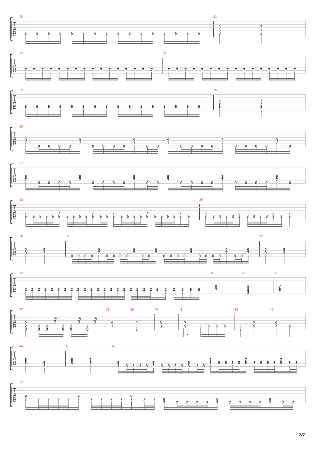 Valley Of The Damned吉他谱