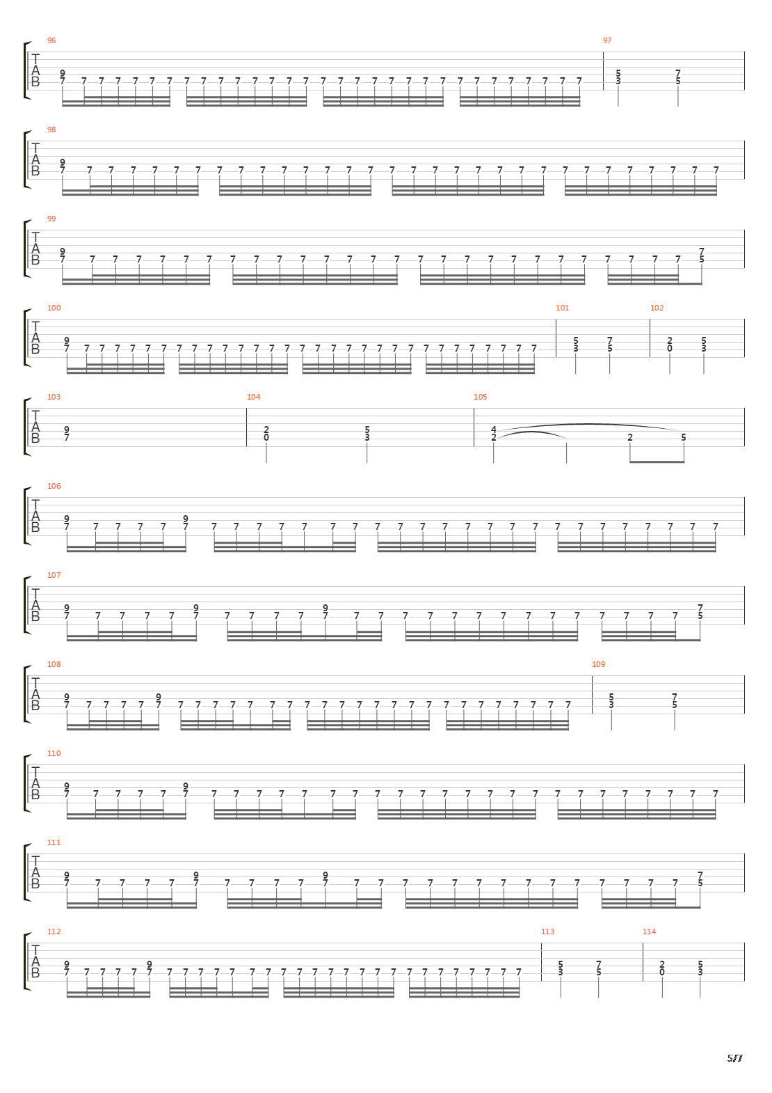 Valley Of The Damned吉他谱