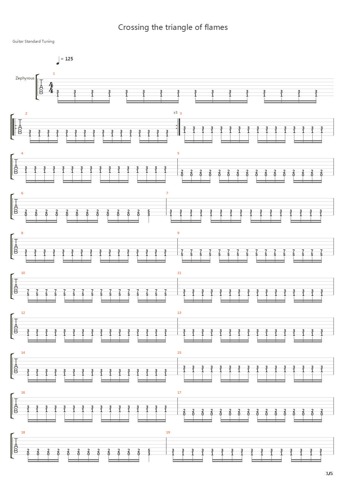 Crossing The Triangle Of Flames吉他谱