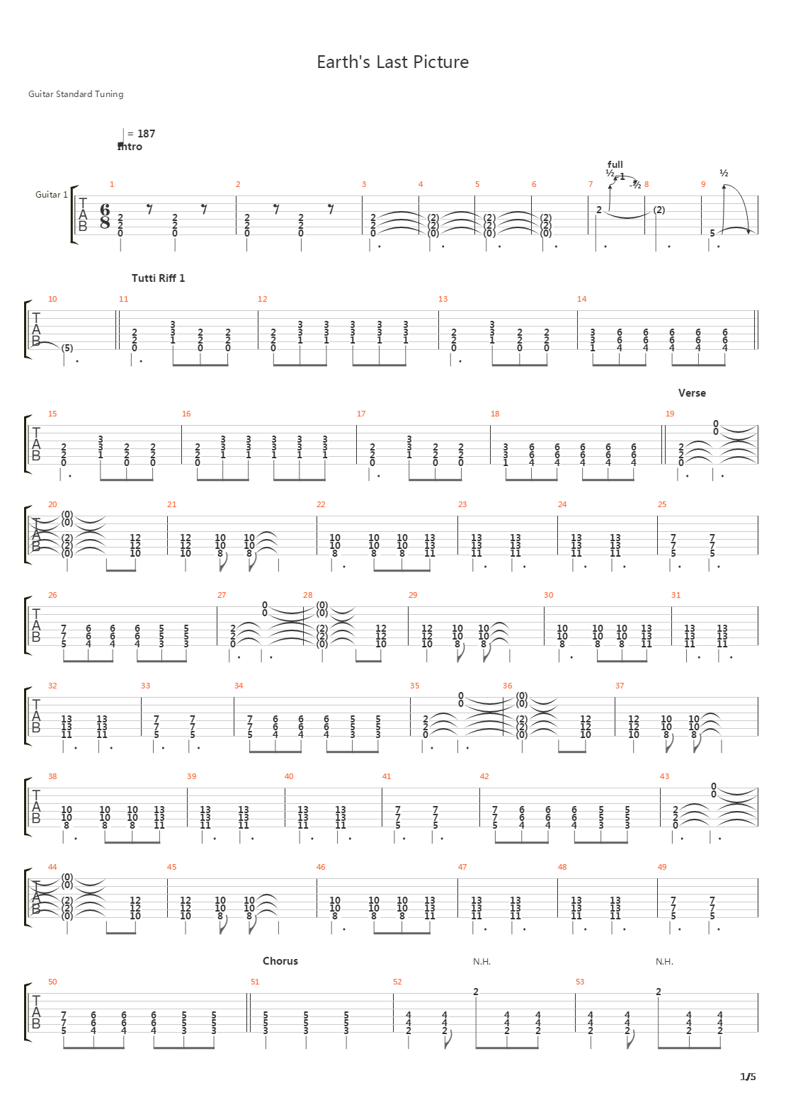 Earths Last Picture吉他谱